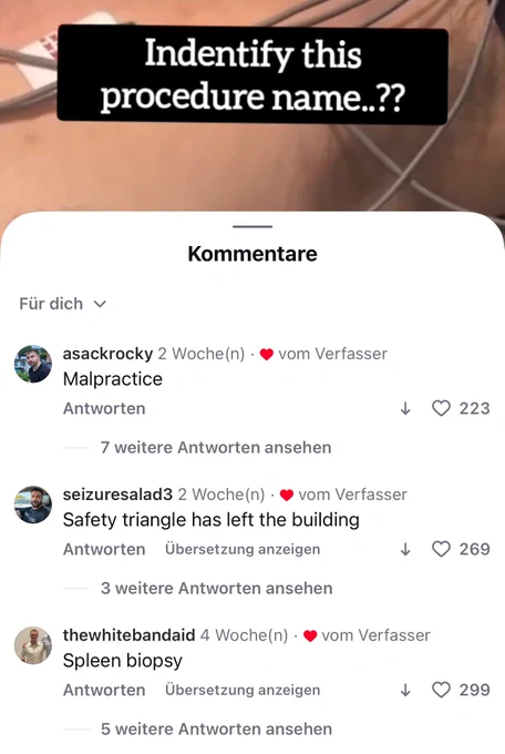 Kommentar mit malpractice, safe triangle has left the building, spleen biopsy