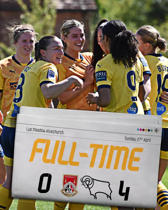 Full-Time: Stourbridge 0-4 Derby County