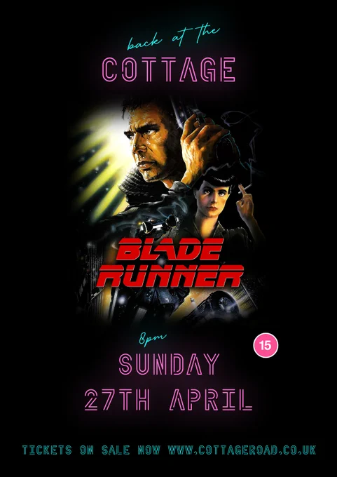 Retro film screening poster for Blade Runner