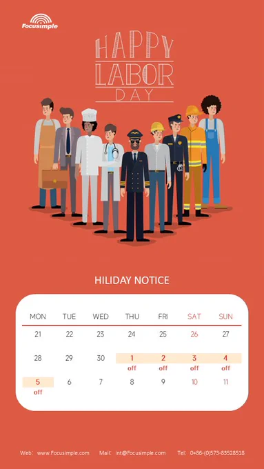 Happy Labor Day! Holiday Notice