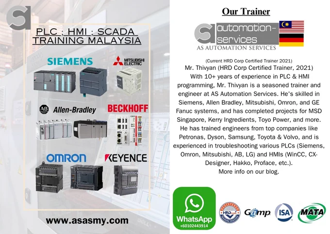 ✅ PLC, HMI & SCADA Training Completed!
📅 April 7–11, 2025 | 📍 AS Automation Services, Johor Bahru

We recently trained 3 participants sponsored by a university in Sabah and an agro-tech company. The 5-day hands-on session covered Siemens S7-1200 PLC, TIA Portal V18, KTP400 HMI, SCADA, and Sinamics G120 Drive Control from basic to advanced level.

🔧 Key Skills: Hardware setup, programming, HMI & SCADA configuration, drive control, troubleshooting, and real-world projects.

Want to upskill your team or join the next batch? Visit : www.asasmy.com/request-quotation.html

#PLCTraining #TIAportalV18 #SiemensAutomation #HMItraining #SCADAworkshop #IndustrialTraining #AutomationMalaysia #HandsOnPLC #DriveControl #SinamicsG120 #PLCinJohor #EngineeringSkills #TechnicalTraining #ASAutomationServices #AutomationJourney

Blog Link :- https://shorturl.at/UIzBz