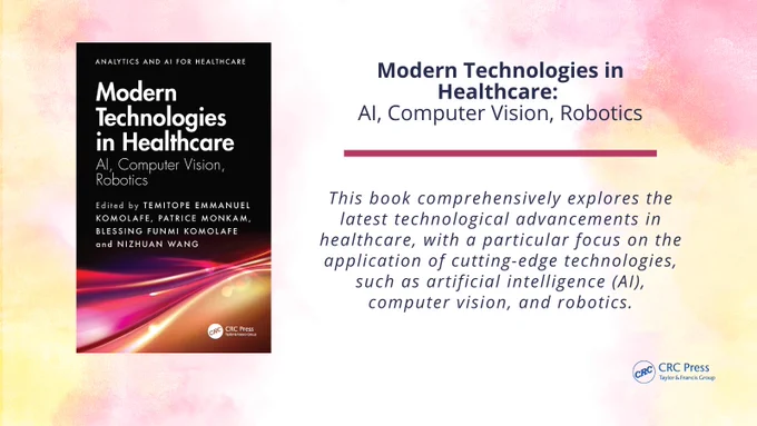 Modern Technologies in Healthcare: 
AI, Computer Vision, Robotics.
This book comprehensively explores the latest technological advancements in healthcare, with a particular focus on the application of cutting-edge technologies, such as artificial intelligence (AI), computer vision, and robotics.