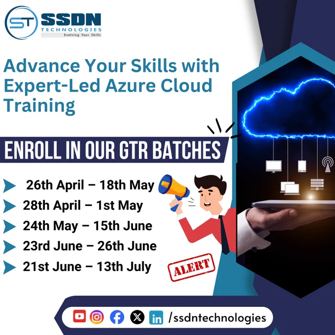 Take your first step into the cloud with Azure-104 training — hands-on, industry-aligned learning designed to fast-track your career in Microsoft Azure.
 
💼 Training Highlights:
✅ Duration: 32 Hours
✅ Hands-on Labs & Real-World Scenarios
✅ Delivered by Certified Azure Experts
✅ Certificate of Completion Provided
✅ Limited Seats for Personalized Learning
 
🗓️ Upcoming Batches:
📍 Weekday (8 Hrs/Day)
→ 28th April – 1st May
→ 23rd June – 26th June
 
📍 Weekend (4 Hrs/Day)
→ 26th April – 18th May
→ 24th May – 15th June
→ 21st June – 13th July
 
Join learners from across the country and upgrade your cloud career with SSDN Technologies — the trusted name in IT training and career transformation.
 
✨ Secure Your Spot Today – Your Future in Azure Starts Here!
