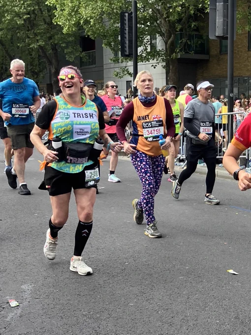 Woman running the London Marathon
