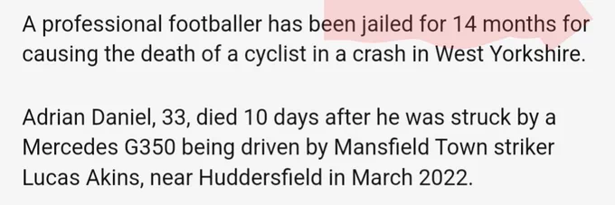 14 month sentence for deadly motoring.
