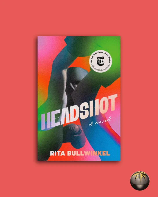 The cover of Headshot by Rita Bullwinkel over the Cabell First Novelist Award logo. 