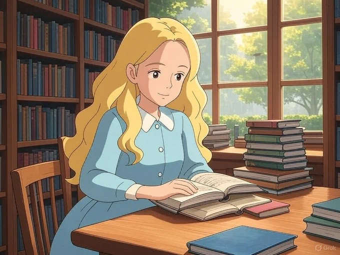 blonde girl reading a book about seo and how to grow it using AI agents