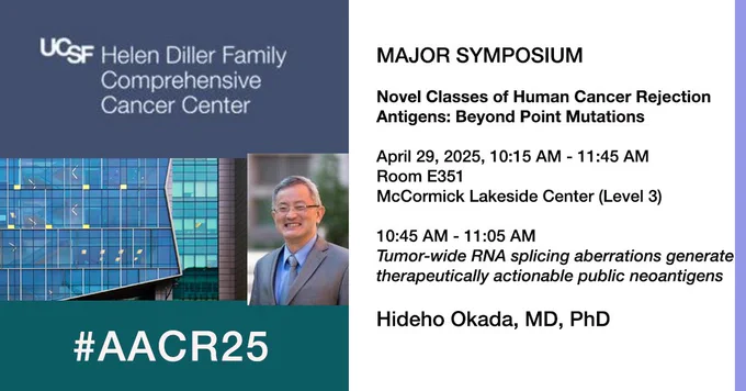 Hideho Okada, MD, PhD presents "Tumor-wide RNA splicing aberrations generate therapeutically actionable public neoantigens" 