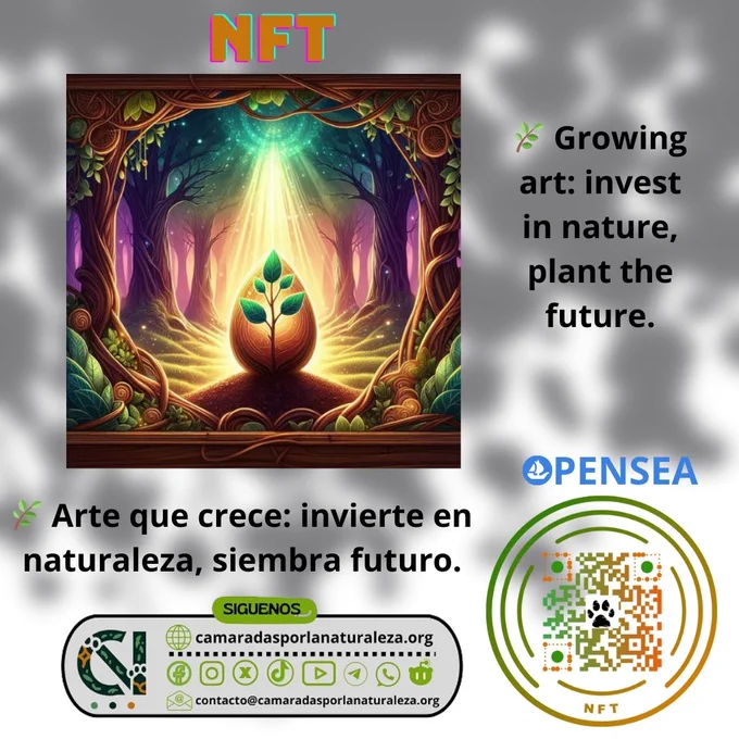 Today we launch our first collection of solidarity NFTs: each "Seed of the Future" you acquire helps us reforest affected areas and plant life where it’s needed most. 🌎✨

How can you support?
✅ Buy an NFT and sow hope.
✅ Donate if you want to contribute even more.
✅ Share this campaign with your community to grow this virtual and real forest.

Each NFT is a seed of change.
Together, we can regenerate the planet.

🌿 Get your Seed of the Future now and make green history.