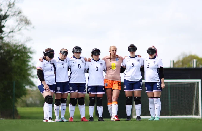 A group shot of England Blind Women before their match vs Poland.