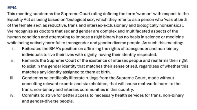 Emergency motion on the Supreme Court ruling defining the term 'woman' from RDC conference 2025 