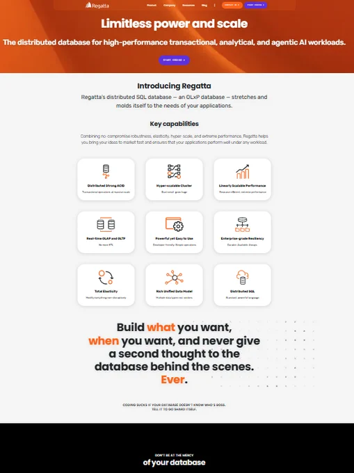 Regatta Data's website www.regatta.dev.