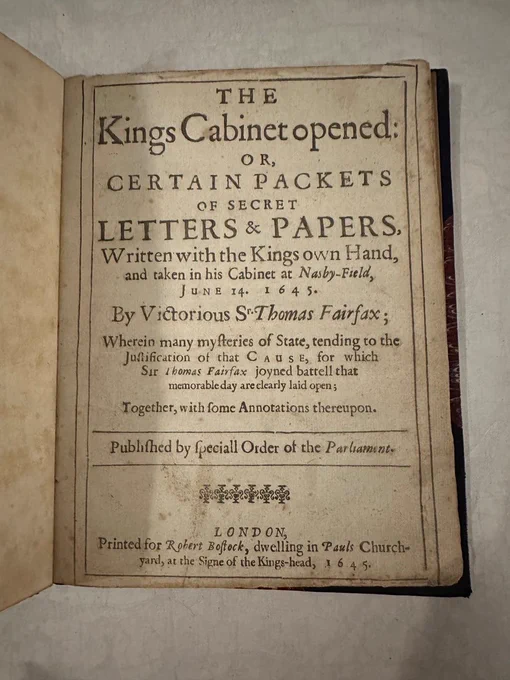 1645 Civil War tract - The Kings cabinet opened