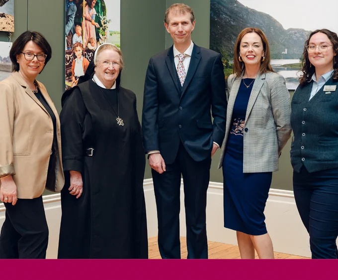 L to R: Liz McConnell, Executive Director of The Kylemore Trust, Mother Karol O’Connell OSB, Abbess, Professor John Breslin, Co-author, Dr. Sarah-Anne Buckley, Co-author Melena Hogan, Kylemore Abbey Experiences Manager.