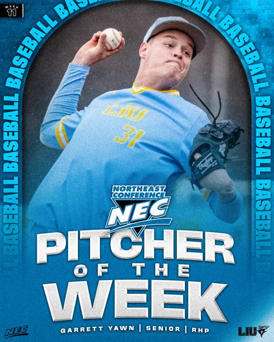 NEC BASE Pitcher of the Week (4/29)
Garrett Yawn, LIU