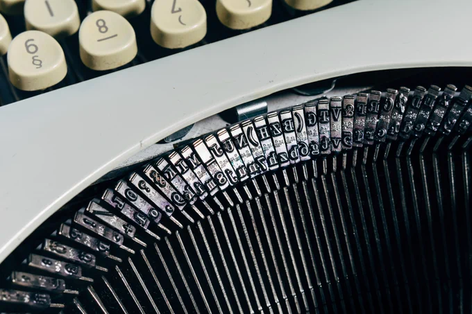 Close-up of typewriter keys