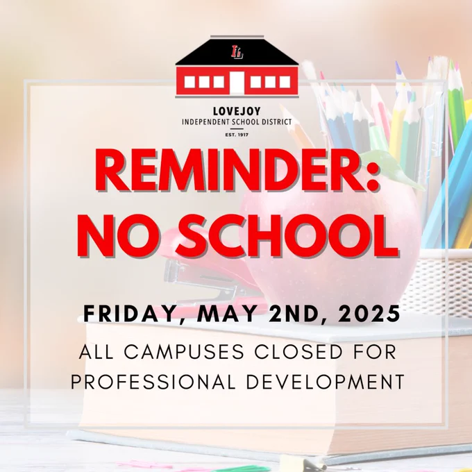 Reminder No School May 2nd
