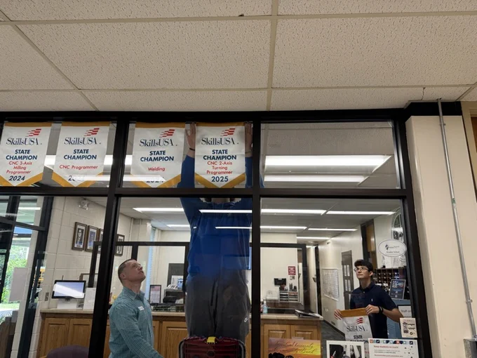 SkillsUSA State winners 2025 Banner Hanging
