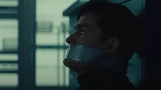 Scene from Thunderbolts with security guard tied up. The security guard looks A LOT like MatPat.