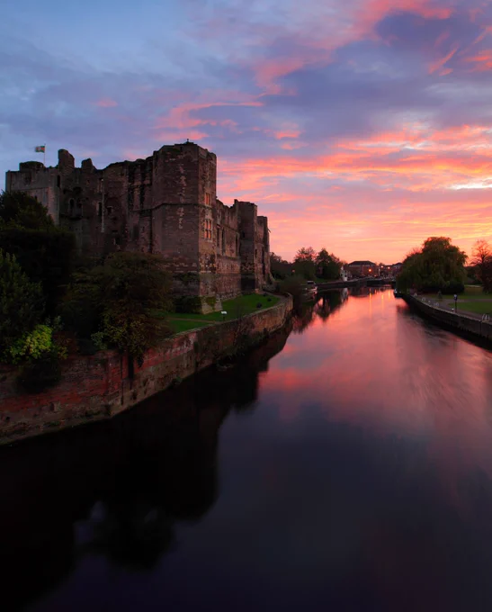 Sunset photo of Newark Castle