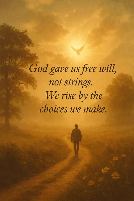 This quote speaks to the profound gift of free will, emphasizing that we are not puppets controlled by external forces but individuals empowered to shape our lives through the decisions we make. It’s a reminder that the responsibility for growth, change, and progress lies within our own hands, and every choice we make can lift us to new heights.