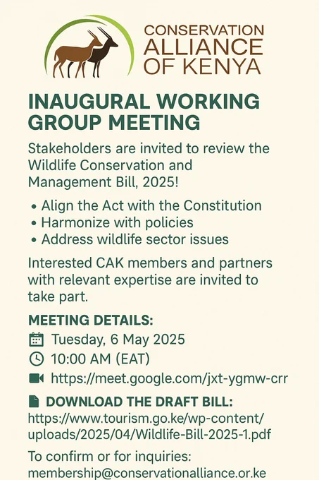 Review of the Wildlife Conservation and Management Act, CAP 376