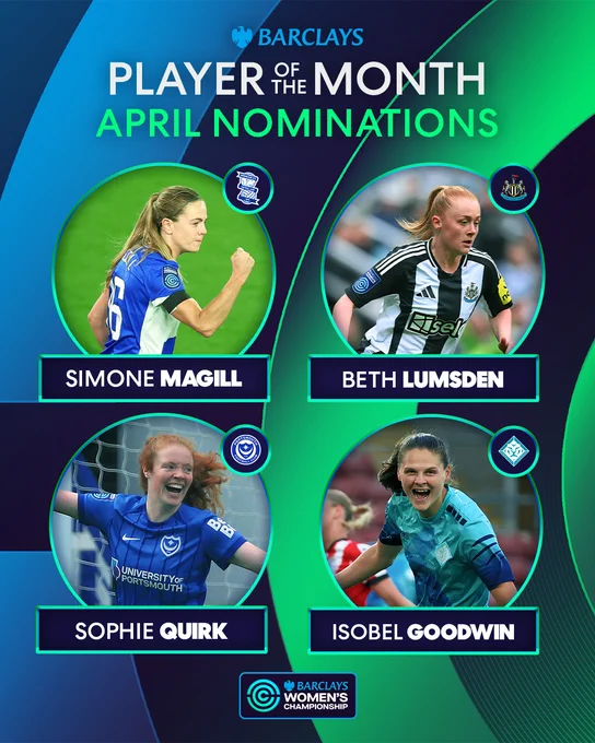 BWC April Player of the Month nominees
Simone Magill
Beth Lumsden
Sophie Quirk
Isobel Goodwin
