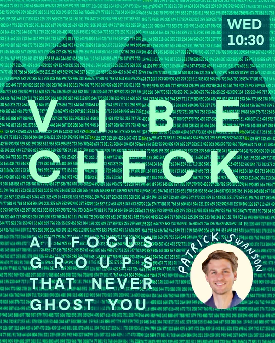 Vibe Check: AI Focus Groups That Never Ghost You
 Traditional audience research is expensive, slow, and often limited—what if you could instantly test your stories with diverse reader perspectives? In this demo-driven session based on Stanford research, Patrick Swanson of Verso will show how AI personas react to headlines in real-time, revealing audience blind spots that other metrics miss. Learn how to create your own synthetic focus groups using basic tools like ChatGPT, and join a candid discussion about the potential and ethical boundaries of this emerging approach to audience understanding.
 - Patrick Swanson, Co-founder, Verso