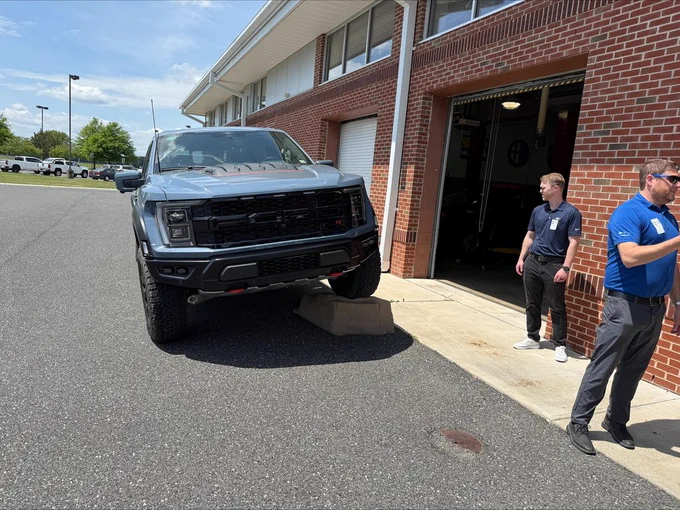 WTHS Automotive students checking out a new Ford "Raptor"