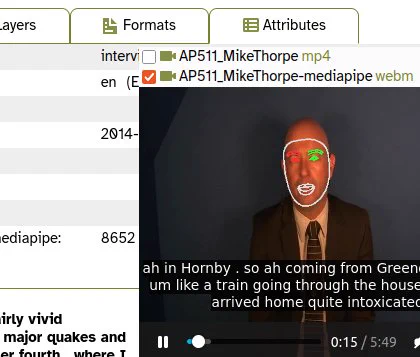 Video annotated with face landmarks