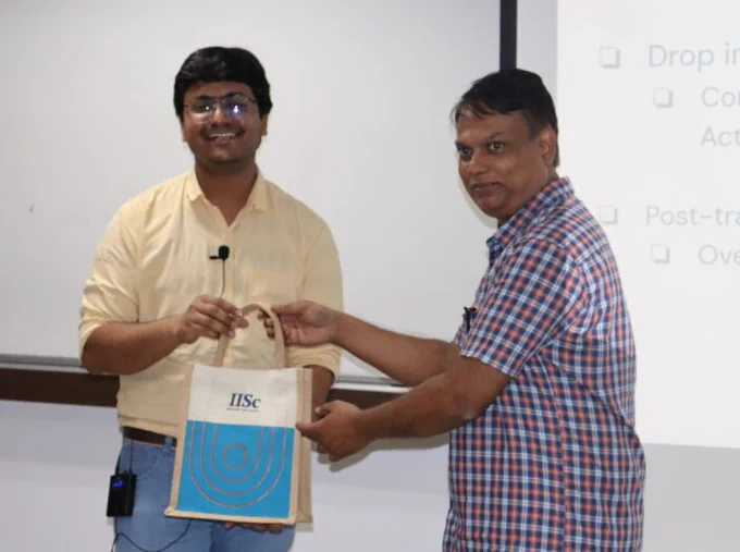 Sachin being felicitated post-talk!