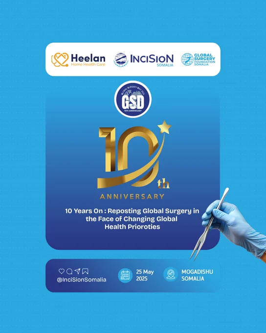 Global Surgery Day marks 10 years of global action.

This May 25, we reflect, reset, and reposition surgery in a changing health landscape.

🎯 Theme: Repositioning Global Surgery in the Face of Changing Global Health Priorities
#GSD10 #SurgeryForAll #TheFutureOfTheOR