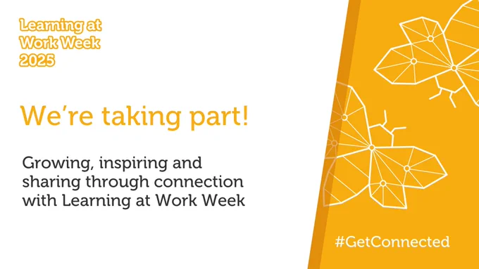 Learning at Work Week 2025 Yellow Message card. 