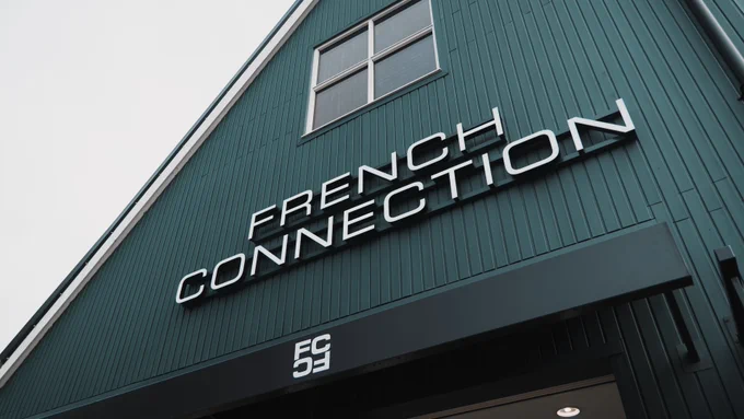 Image shows the front of the French Connection retail premises at Caledonia Park. 