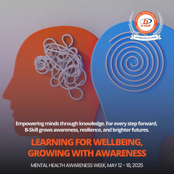 Supporting minds, sparking change 💚 This #MentalHealthAwarenessWeek, B-Skill empowers communities with vital knowledge. Learn, grow, and care together. 🌱

#BSkillCares #WellbeingMatters #Awareness #MentalHealth #BiteSizeCourses #SupportAndGrow #EmpowerWithKnowledge #GrowingFutures #BSkill