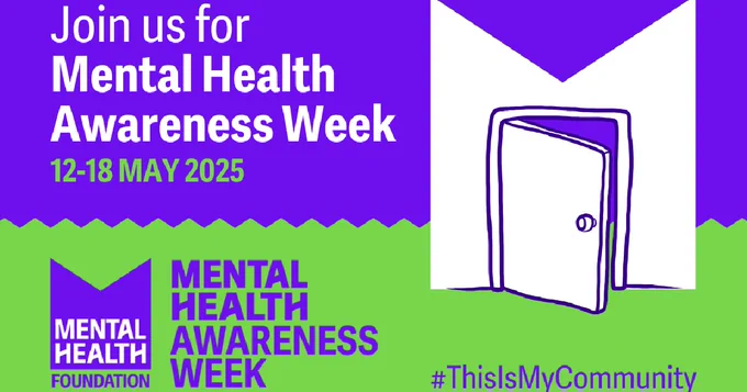 Graphic of the mental health logo with an open door