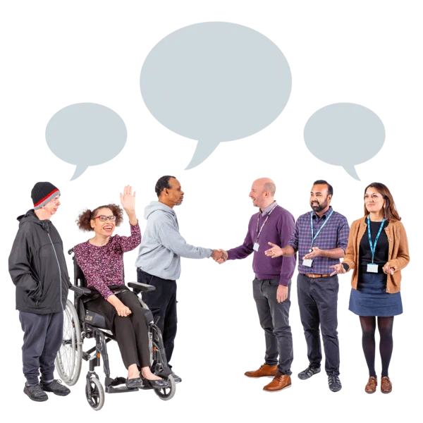 A group of people having a discussion