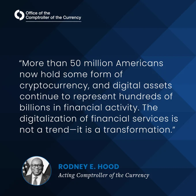 More than 50 million Americans now hold some form of cryptocurrency, and digital assets continue to represent hundreds of billions in financial activity. The digitalization of financial services is not a trend—it is a transformation.