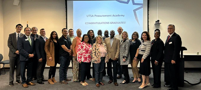 Local business owners and entrepreneurs graduate from the UTSA Procurement Academy, where they've learned the skills needed to compete for government contracts.