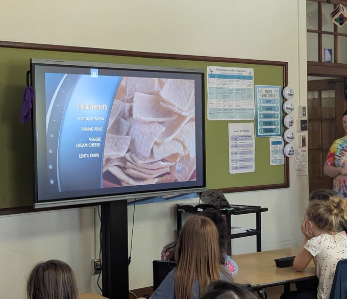 Students watching a scene from Chopped Jr.
