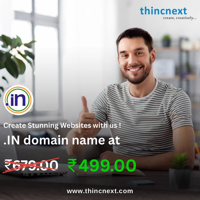 Create an impressive website with your .IN domains now at @thincnext 
.
.
.
.
#domain #domainnames #domainname #dotin #website #websites #server #servers #tech #technology #digital #thincnextdigital #thincnext