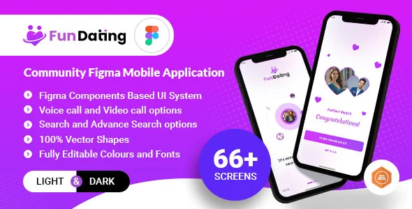 A Fun Dating Figma Mobile Application is a pre-designed UI kit specifically tailored for creating dating applications. It typically includes a range of components such as user profiles, chat interfaces, onboarding screens, and match suggestions, all crafted to enhance user experience. 