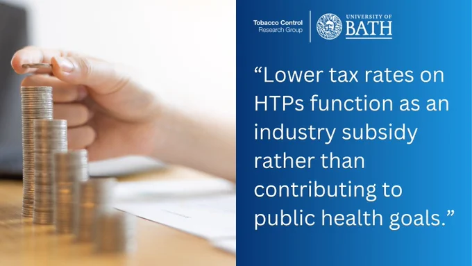 "Lower tax rates on HTPs function as an industry subsidy rather than contributing to public health goals."