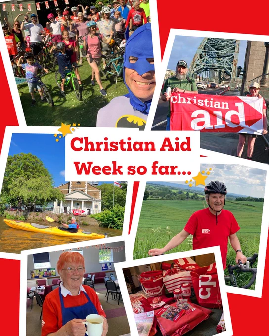 Photo collage of different supporters getting involved in Christian Aid Week
