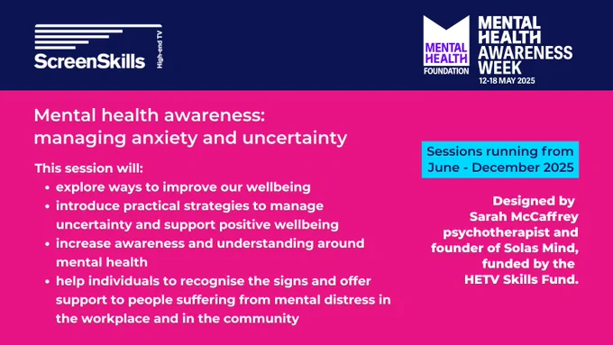 Mental health awareness - managing anxiety and uncertainty - HETV Skills Funded course for HETV professionals 