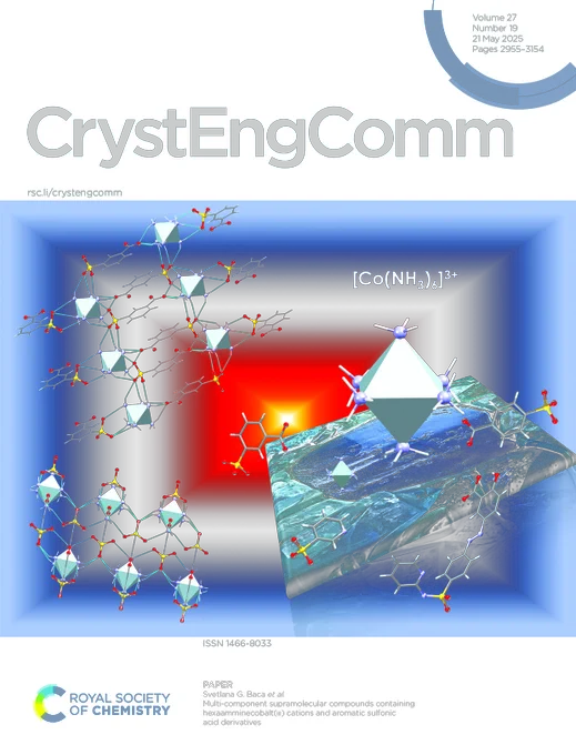CrystEngComm inside front cover for vol 27, issue 19.