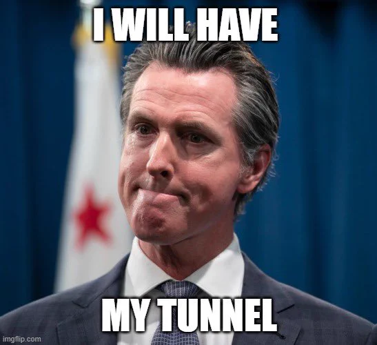 Newsom:I will have my tunnel.