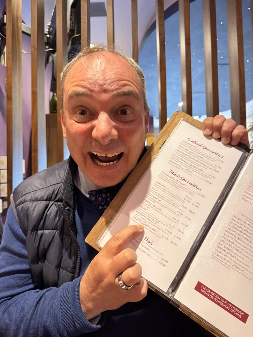 @supplychainprof with Titash, Rugby menu - The Prof. Richard Curry