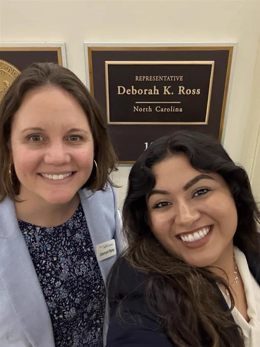 The North Carolina Justice Center's Clermont Ripley & Andressia Ramirez are in D.C. advocating for policies that support working families in our state.