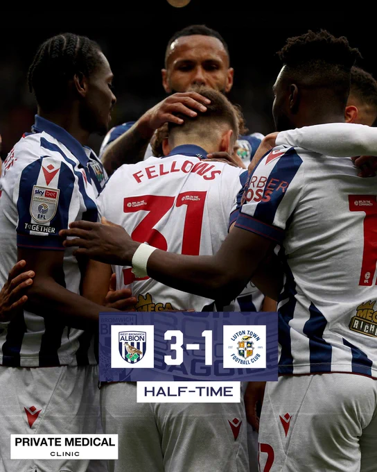 Half-time, 3-1.